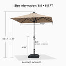 PURPLE LEAF Crank and Tilt Table Umbrella Outdoor Patio Market Umbrella with Visible Hand Crank System