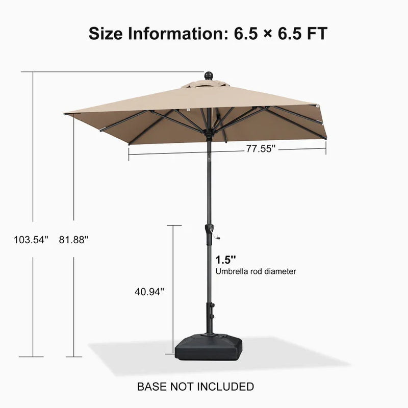 PURPLE LEAF Crank and Tilt Table Umbrella Outdoor Patio Market Umbrella with Visible Hand Crank System