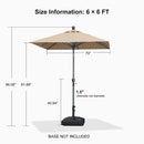 PURPLE LEAF Crank and Tilt Table Umbrella Outdoor Patio Market Umbrella with Visible Hand Crank System