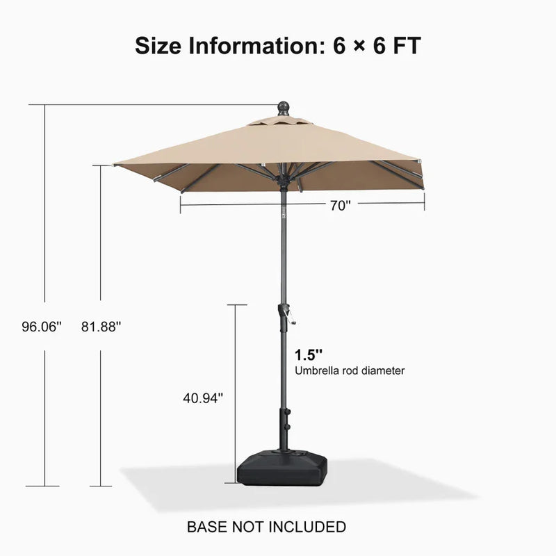 PURPLE LEAF Crank and Tilt Table Umbrella Outdoor Patio Market Umbrella with Visible Hand Crank System