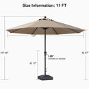 PURPLE LEAF Aluminum Patio Table Umbrella Heavy Duty Market Umbrella with Base