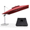 PURPLE LEAF Large Square Patio Cantilever Umbrella With Base for Garden Pool Porch