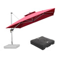 PURPLE LEAF Large Square Patio Cantilever Umbrella With Base for Garden Pool Porch