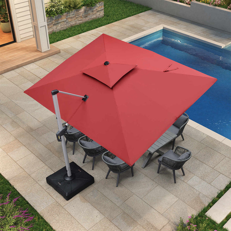 PURPLE LEAF Rectangular Large Outdoor Cantilever Umbrella for Garden, Pool