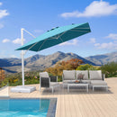 PURPLE LEAF Outdoor Patio Umbrella with Base, Best White Cantilever Umbrellas