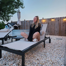 PURPLE LEAF Outdoor Tanning Lounge Chair Set with Face Hole Adjustable Reclining Chairs for Poolside Beach Wheels Pillows and Table Patio Aluminum Sunbathing Lounger