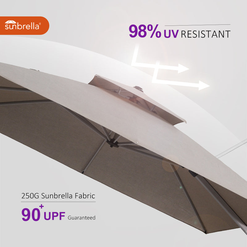 PURPLE LEAF Premium Patio Umbrella Classic SUNBRELLA Cantilever Umbrellas