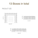 PURPLE LEAF Sanori U-shaped Patio Conversation Set with Grey Ottoman and Cushions for Poolside Graden