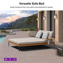 PURPLE LEAF Sicilia Classical Modular Outdoor Sectional with Oatmeal Greige Cushions Flexible Layout for Commercial Spaces