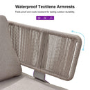 PURPLE LEAF Melben Patio Conversation Set Light Grey Outdoor Aluminum Modern Wicker Sofa Chairs Sets for Balcony Yard Porch