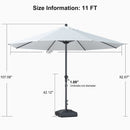 PURPLE LEAF Aluminum Patio Table Umbrella Heavy Duty Market Umbrella with Base