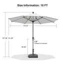 PURPLE LEAF Round Tilting Patio Umbrella with Base, Milan Porch Table Umbrella