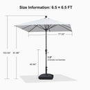 PURPLE LEAF Crank and Tilt Rectangular Outdoor Patio Market Umbrella with Base