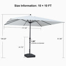 PURPLE LEAF Aluminum Patio Table Umbrella Heavy Duty Market Umbrella with Base