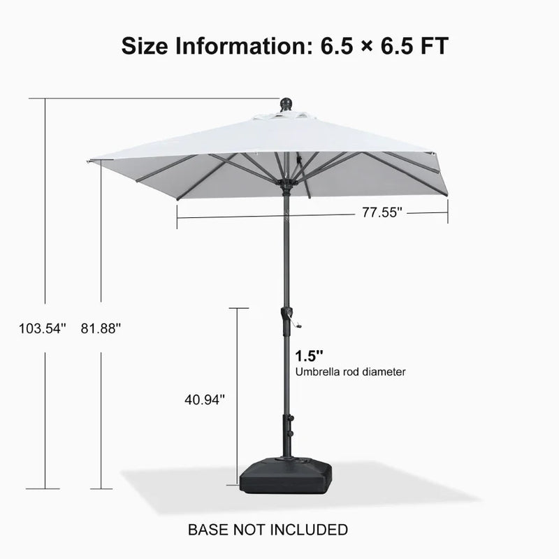 PURPLE LEAF Crank and Tilt Table Umbrella Outdoor Patio Market Umbrella with Visible Hand Crank System