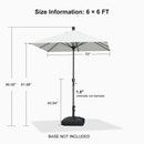PURPLE LEAF Crank and Tilt Table Umbrella Outdoor Patio Market Umbrella with Visible Hand Crank System