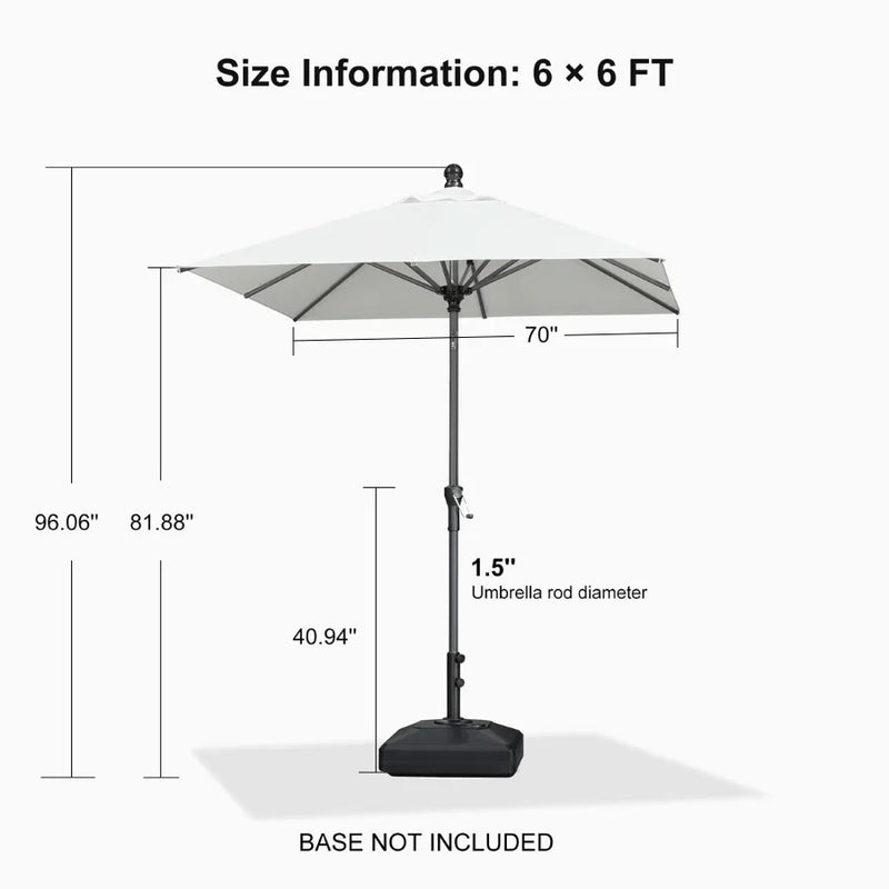 PURPLE LEAF Crank and Tilt Table Umbrella Outdoor Patio Market Umbrella with Visible Hand Crank System