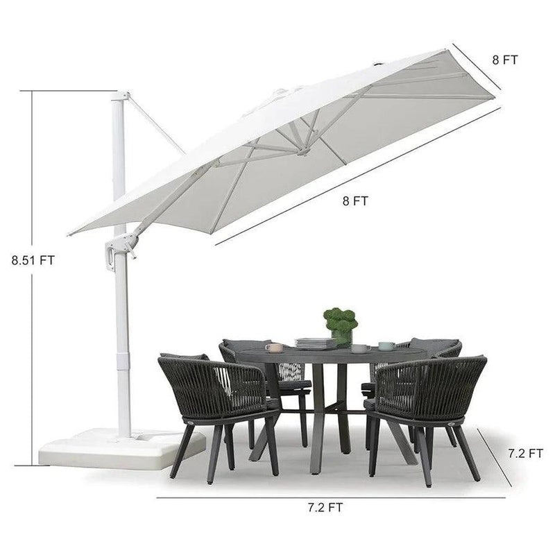 【Outdoor Idea】PURPLE LEAF Best White Outdoor Cantilever Umbrella with Base