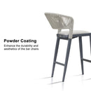 PURPLE LEAF Counter Height Bar Stool Set of 2 Outdoor Stool Chair with Footrest Patio Bar Height Stools Rattan Barstools for Outdoor or Indoor