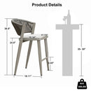 PURPLE LEAF Counter Height Bar Stool Set of 2 Outdoor Stool Chair with Footrest Patio Bar Height Stools Rattan Barstools for Outdoor or Indoor