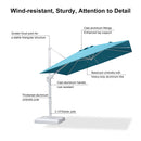 PURPLE LEAF Outdoor Patio Umbrella with Base, Best White Cantilever Umbrellas