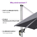 Clearance - PURPLE LEAF OPEN BOX Premium Patio Umbrella Classic SUNBRELLA Cantilever Umbrellas