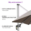 Clearance - PURPLE LEAF OPEN BOX Premium Patio Umbrella Classic SUNBRELLA Cantilever Umbrellas