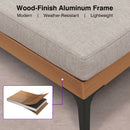 PURPLE LEAF Sicilia U-Shaped Modular Outdoor Sectional with Oatmeal Greige Cushions Flexible Layout for Porch Backyard