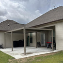 PURPLE LEAF Athena Louvered Pergola Modern Champagne Pergola with Adjustable Roof for Deck Backyard Garden