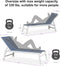 PURPLE LEAF Outdoor Chaise Lounge Chairs Set of 2 White Aluminum Lounge Chair Five-Position Adjustable Chaise with Wheels and Table for Pool Deck Patio