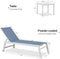 PURPLE LEAF Outdoor Chaise Lounge Chairs Set of 2 White Aluminum Lounge Chair Five-Position Adjustable Chaise with Wheels and Table for Pool Deck Patio