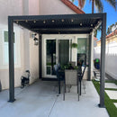 PURPLE LEAF Caesar Outdoor Louvered Pergola Patio Sun Shade Shelter with Adjustable Hardtop Patio Pergola Grey