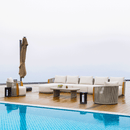 PURPLE LEAF Hailar U-Shaped Patio Conversation Set with Genuine Teak Cushions and Pillows Olefin Rope Backres Outdoor Couch Sets for Porch Garden