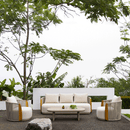 PURPLE LEAF Hailar U-Shaped Patio Conversation Set with Genuine Teak Cushions and Pillows Olefin Rope Backres Outdoor Couch Sets for Porch Garden