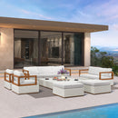 PURPLE LEAF Griffin Classical Patio Conversation Set White with Cushion Pillows Ottoman and Aluminum Frame for Poolside Lounge