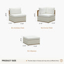 PURPLE LEAF Griffin L-shaped Patio Conversation Set White with Cushion Pillows Ottoman and Premium Leather for Patio Balcony