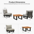PURPLE LEAF Milan Modular Outdoor Sectional with Olefin Cushions and Slot-In Backrests for Porch Backyard