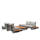 PURPLE LEAF Milan Modular Outdoor Sectional with Olefin Cushions and Slot-In Backrests for Porch Backyard