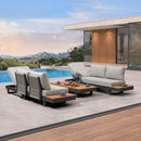PURPLE LEAF Milan Modular Outdoor Sectional with Olefin Cushions and Slot-In Backrests for Porch Backyard