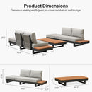 PURPLE LEAF Milan Modular Outdoor Sectional with Olefin Cushions and Slot-In Backrests for Porch Backyard