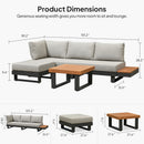 PURPLE LEAF Milan Modular Outdoor Sectional with Olefin Cushions and Slot-In Backrests for Porch Backyard