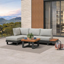 PURPLE LEAF Milan Modular Outdoor Sectional with Olefin Cushions and Slot-In Backrests for Porch Backyard
