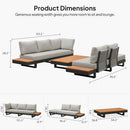 PURPLE LEAF Milan Modular Outdoor Sectional with Olefin Cushions and Slot-In Backrests for Porch Backyard