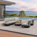 PURPLE LEAF Milan Modular Outdoor Sectional with Olefin Cushions and Slot-In Backrests for Porch Backyard