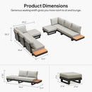 PURPLE LEAF Milan Modular Outdoor Sectional with Olefin Cushions and Slot-In Backrests for Porch Backyard