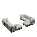 PURPLE LEAF Milan Modular Outdoor Sectional with Olefin Cushions and Slot-In Backrests for Porch Backyard