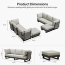 PURPLE LEAF Milan Modular Outdoor Sectional with Olefin Cushions and Slot-In Backrests for Porch Backyard