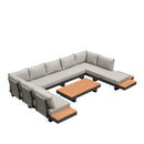PURPLE LEAF Milan Modular Outdoor Sectional with Olefin Cushions and Slot-In Backrests for Porch Backyard