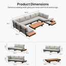 PURPLE LEAF Milan Modular Outdoor Sectional with Olefin Cushions and Slot-In Backrests for Porch Backyard