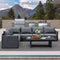 PURPLE LEAF Sanori  Patio Conversation Set with  Grey Ottoman and Cushion Patio Sofas Sectional Set for Poolside Graden